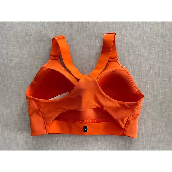On Cloud Sz L Performance Flex Sports Bra Orange Stretch Adjustable Yoga Running - Picture 5 of 11